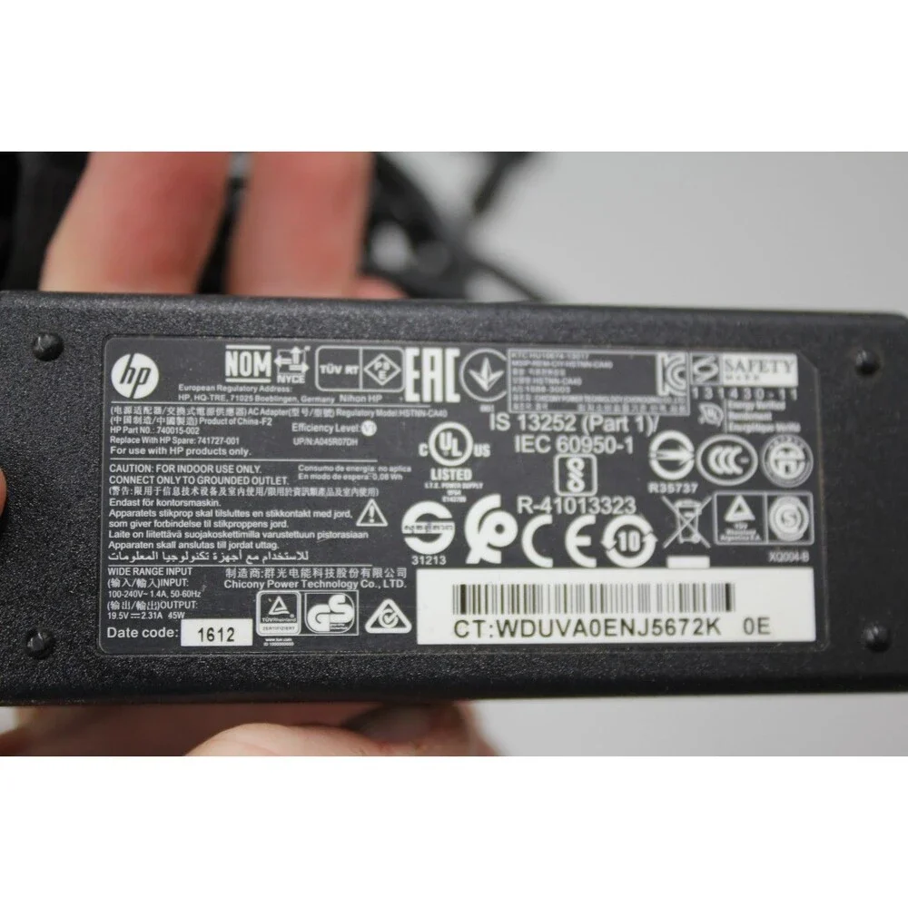 HP 740015-002 19.5V 2.31A 45W Genuine Original AC Power Adapter Charger Untested